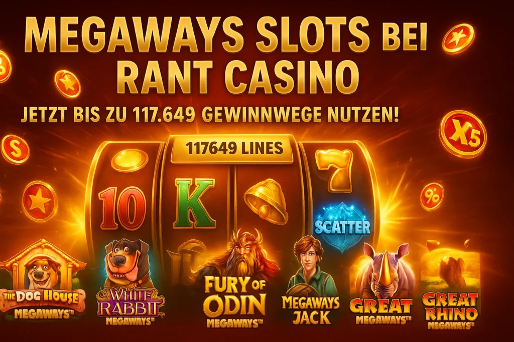 Rant Casino Megaways Slots mit 117649 Gewinnwegen Desktop
