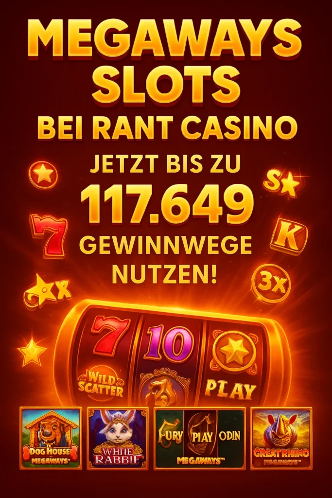 Rant Casino Megaways Slots mit 117649 Gewinnwegen Mobile
