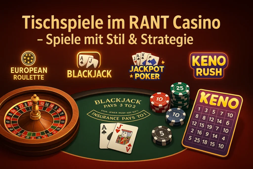 Rant Casino Tischspiele Blackjack und Roulette Desktop