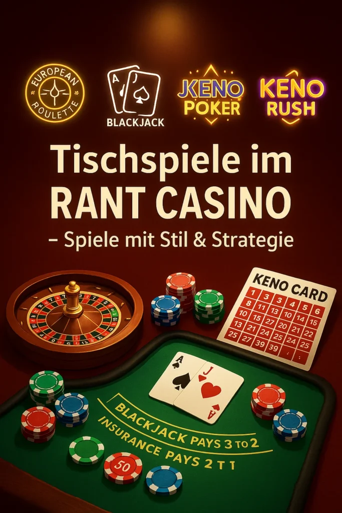 Rant Casino Tischspiele Blackjack und Roulette Mobile